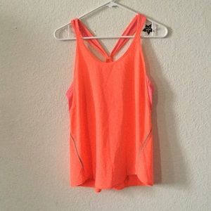 EUC Lululemon Bright Coral Tank, Open Back, Mesh
